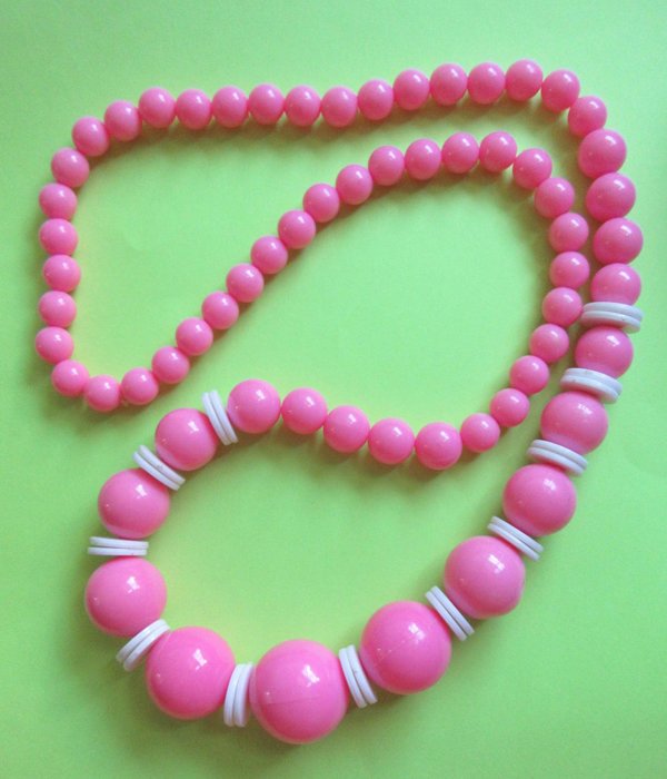 1980's Pink Necklace Vintage Jewelry Mrs. Roper
