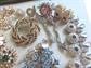 Rhinestone Junk Jewelry Lot Destash Earrings Pin Crafting Harvest Lisner