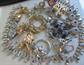 Rhinestone Junk Jewelry Lot Destash Earrings Pin Crafting Harvest Lisner