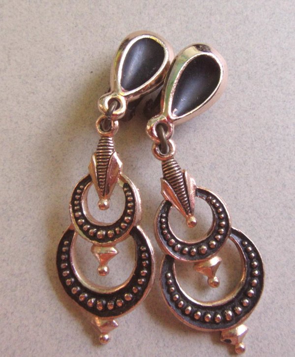 Vintage Eloxal Earrings Art Deco Style 
