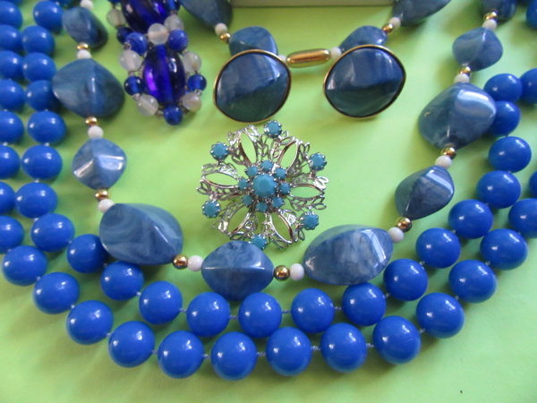 Vintage Blue Jewelry Lot Delft? 