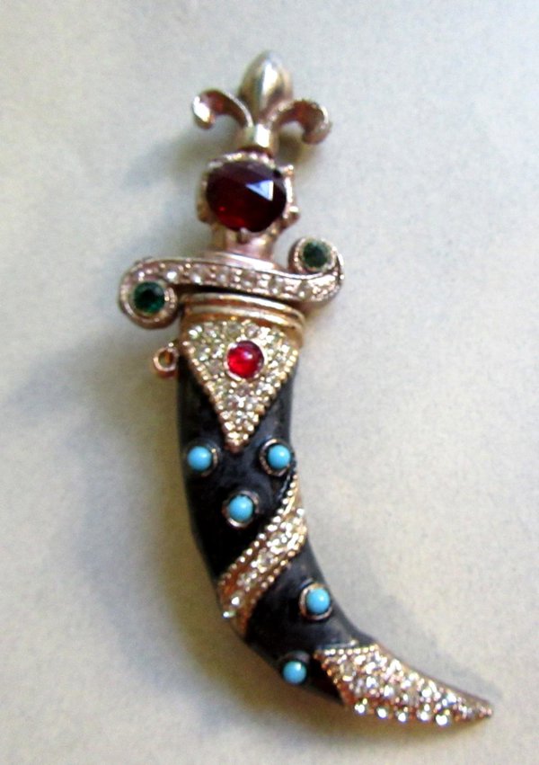  1940's Urie Mandle Murray Slater Sword Pin As Is Vintage Jewelry 