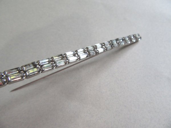 Vintage Rhinestone Bar Pin 