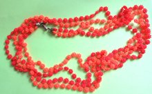 1960's Mod  Orange Daisies Long Necklace Vintage Jewelry '60's Accessories