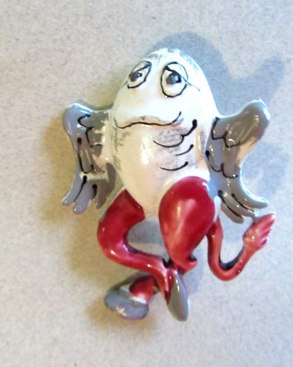 Vintage Anthropomorphic Deviled Egg  Angel Pin