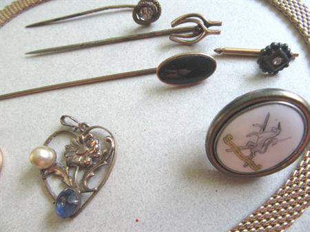 Victorian and Up Jewelry Lot Stick Pins Necklace And More