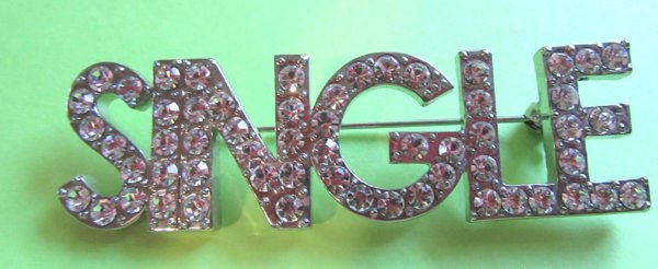 1980's Rhinestone Single Pin Happy Divorce Dating 