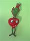 Anthropomorphic Radish Google Eyes Pin Googley Google Veggie Brooch Vintage Costume Jewelry