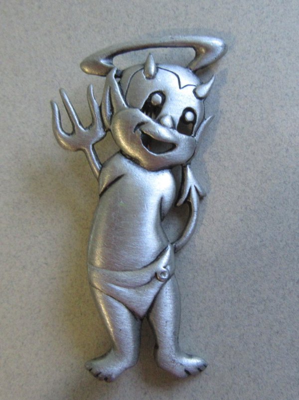 JJ Jonette Shy Devil Angel Pin Vintage Jewelry 