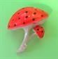 1960's Mod Mushroom Pin Orange AS IS Shrooms Shroons Fungi Mycology Psilocybin Psychedelic