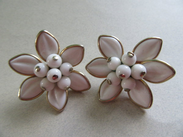 Vintage Coro Glass Earrings As Is Signed Jewelry 