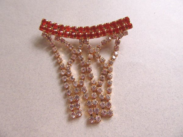 1980's Dorothy Bauer Rhinestone Basketball Net Pin 