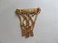 1980's Dorothy Bauer Rhinestone Basketball Net Pin Sports Figural Vintage Costume Jewelry