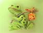 Vintage Anthropomorphic Frog Pin Signed Lind Gal LG 