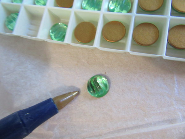 Vintage Green Glass Flat Cabochons Lot Jewelry Making