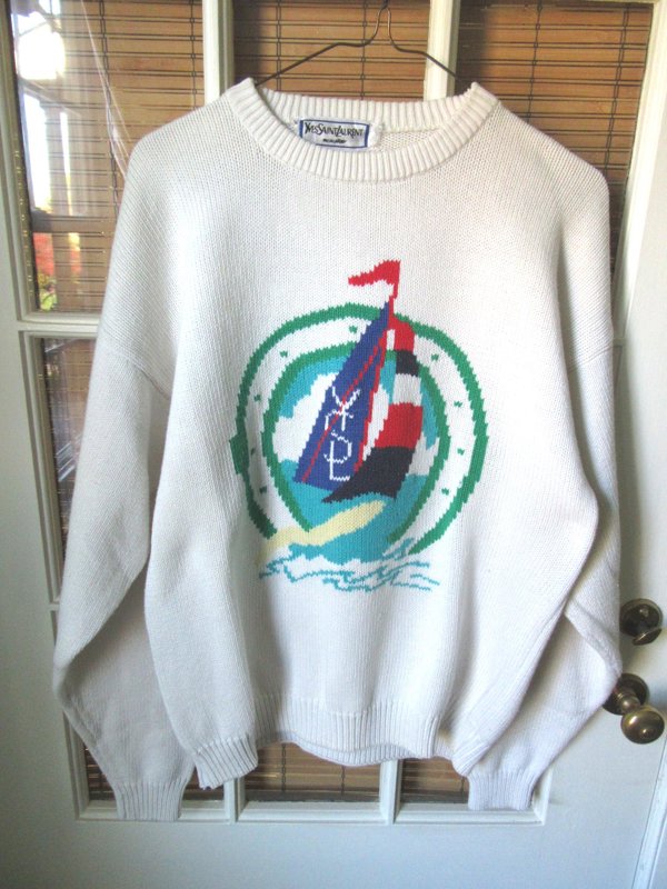 Men's Vintage Yves Saint Laurent Sailboat Sweater 