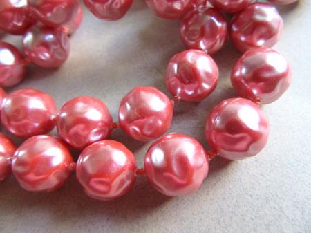 Vintage Pink Faux Pearl Necklace Gatsby Accessories