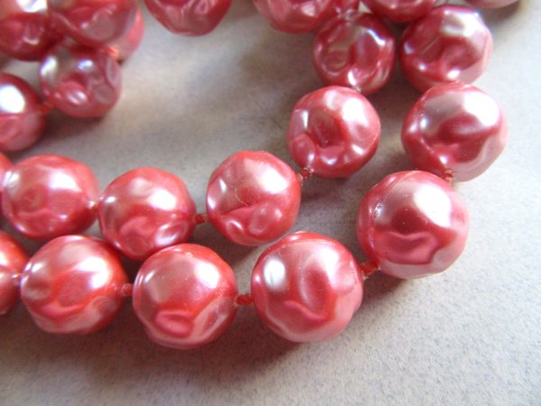 Vintage Pink Faux Pearl Necklace Gatsby Accessories