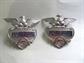 Two Vintage Obsolete Pinkerton Security Guard Hat Badges Collectibles