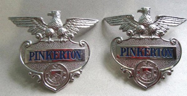 Vintage  Pinkerton Security Guard Hat Badges Obsolete Collectibles