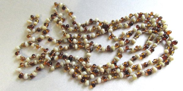 Long Glass Necklace 60" Vintage Jewelry 