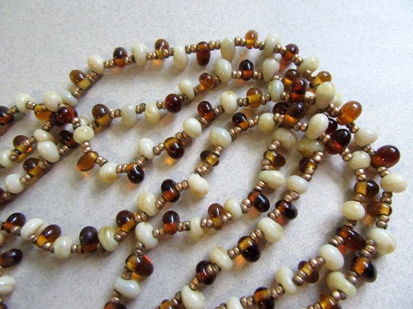 Long Glass Necklace 60" Vintage Jewelry 