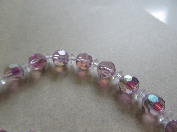 Purple Crystal 30" Long Necklace  Vintage Jewelry