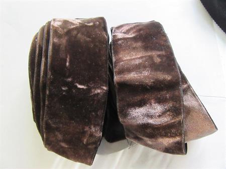 Vintage Chocolate Brown Velvet Ribbon Trim Rolls Over 32 Feet Long Sewing Upcycling Crafting Sewing