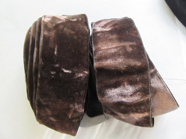 Vintage Chocolate Brown Velvet Ribbon Over 32 Feet Sewing Notions Crafting