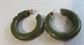 Bakelite Hoop Pierced Earrings Olive Green Vintage Costume Jewelry