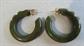 Bakelite Hoop Pierced Earrings Olive Green Vintage Costume Jewelry