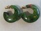 Chunky Bakelite Pierced Earrings Creamed Spinach  Vintage Costume Jewelry