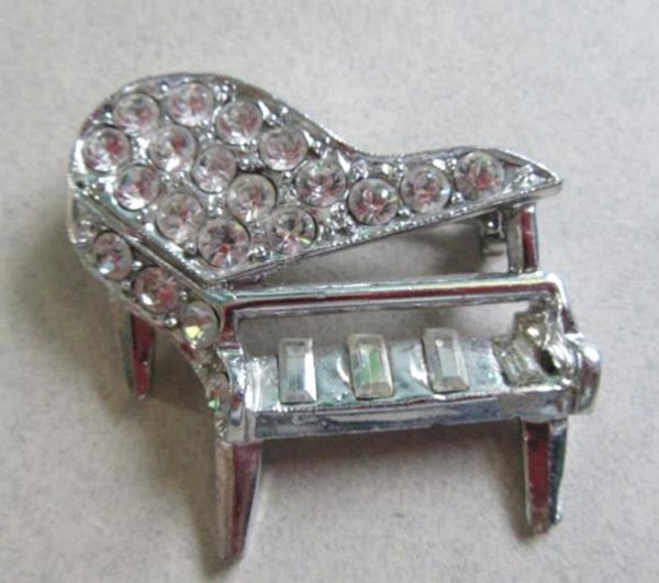 Vintage Rhinestone Piano Pin