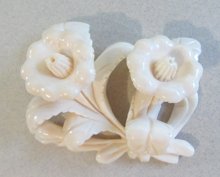 Carved Bone ? Flower Pendant Jewelry Making Parts Destash 