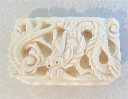 Antique Carved Bone ? Dragon Pin Vintage Jewelry Asian Design