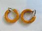 Bakelite Carved Peanut Butter Hoop Clip Earrings Vintage Costume Jewelry