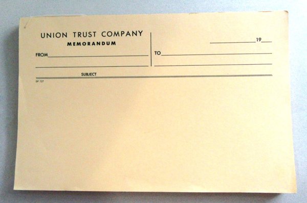 Vintage Union Trust New Haven Connecticut Memorandum Pad Bank Collectibles 