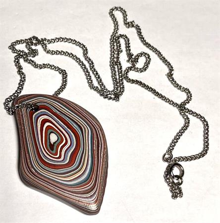 Vintage Fordite Motor Agate Necklace  Petroliana
