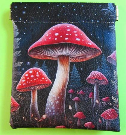 Mushroom Change Pouch Shrooms Shroons Purse Accessories Stash Mycology Enthusiast Hippie Psychedelic