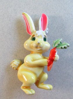 Vintage JJ Rabbit Pin Signed Jewelry 