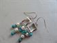 Sterling Silver Fresh Water Pearl Turquoise Pierced Earrings Fine Jewelry Gifts For Her