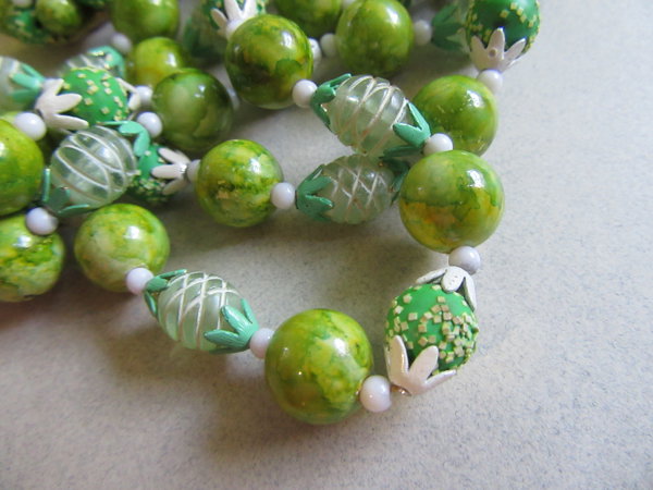 1960's Long Necklace Set Hong Kong Vintage Jewelry