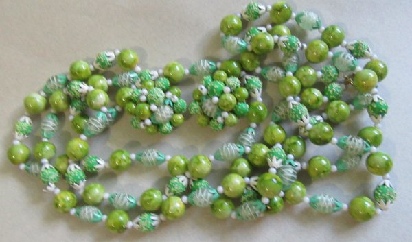 1960's Long Necklace Set Hong Kong Vintage Jewelry