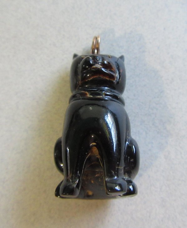 Black Coral Dog Pendant Vintage Jewelry  Hawaiian