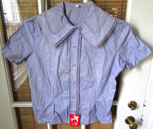 Ladies Vintage Purple Cotton Blouse Never Worn 