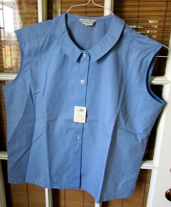 1960's Blue Sleeveless Blouse Never Worn Women's Vintage Clothing