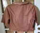 Early 1960's Chocolate Brown Cotton Cropped Blouse Unworn Old Stock Original Tag Women's Vintage Clothing