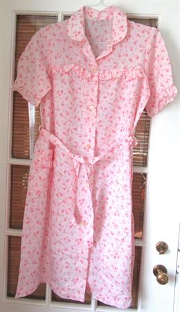 Vintage Pink Tulips House Coat Lounger Unworn Old Stock Ladies Vintage Clothing Lounge Wear