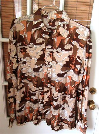 1970's Men's Polyester Disco Shirt Quinnesso Vintage Clothing '70's Costume