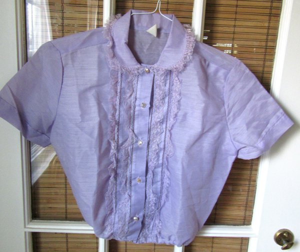 1960's Purple Blouse Never Worn Ladies Vintage Clothing